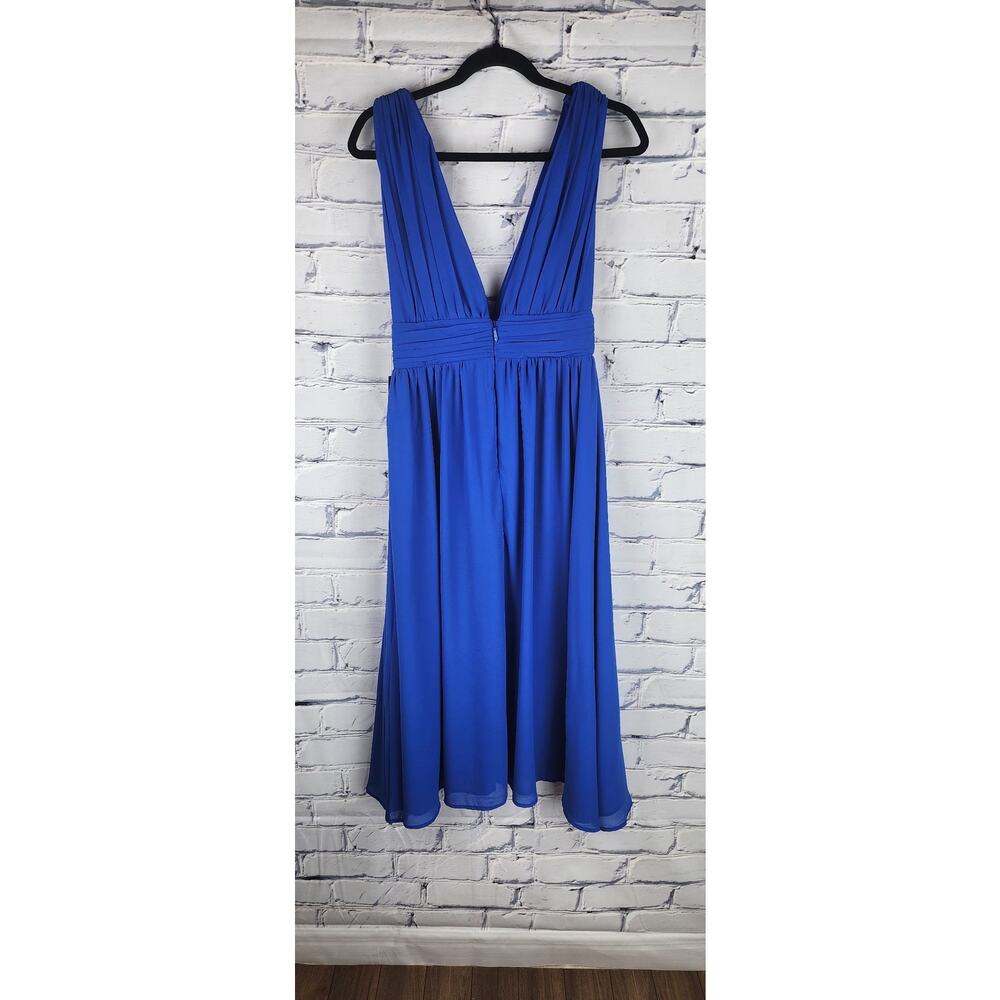 Lulus Dress Womens S Divine Dahlia Royal Blue Midi prom wedding formal cocktail - Picture 8 of 13